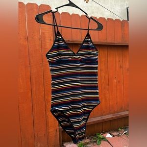 American Apparel Striped Bodysuit - Size XL